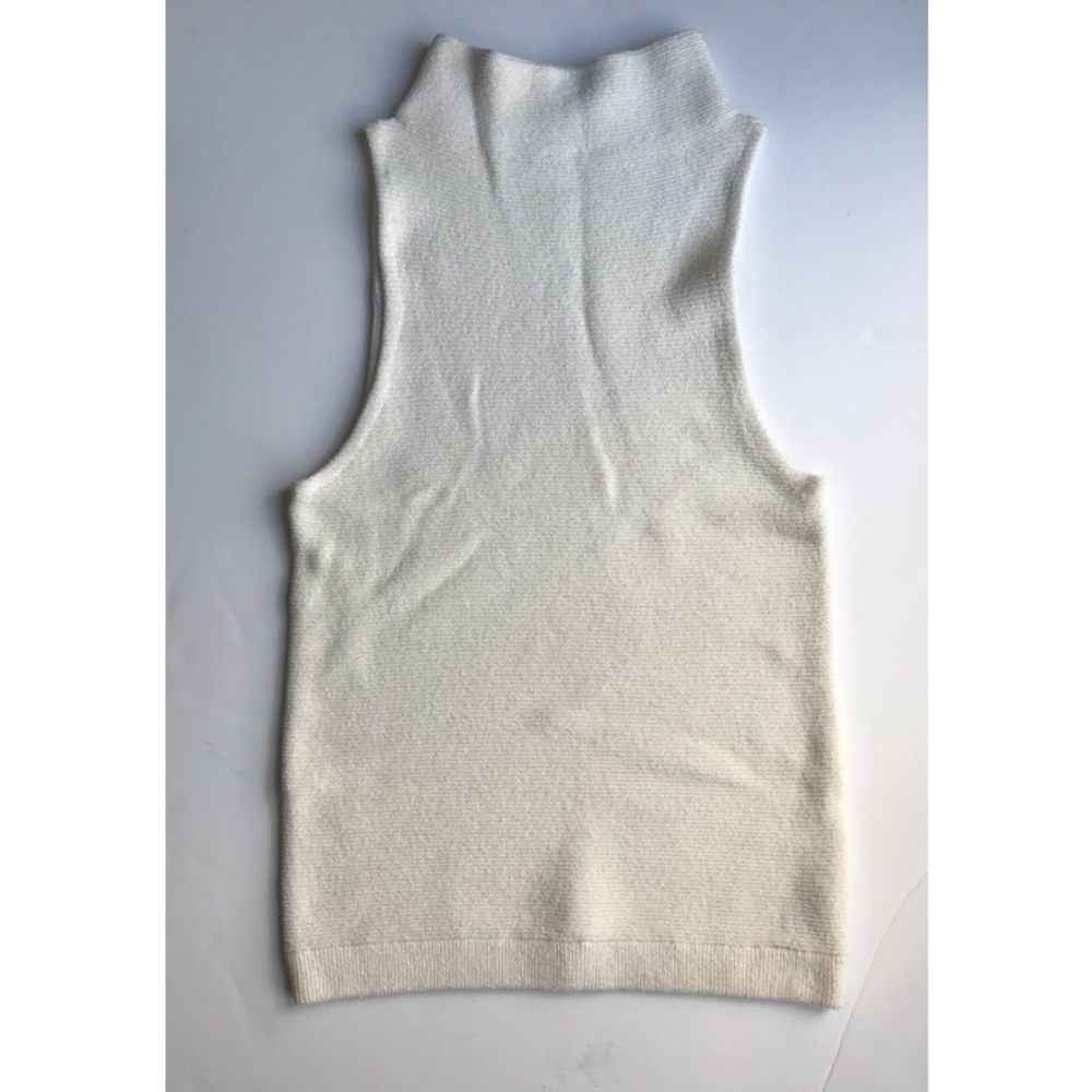 Free People White Sleeveless Mock Neck Sweater